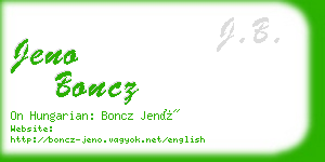 jeno boncz business card